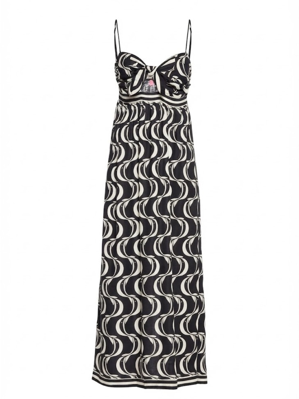 FARM Rio Brazil Copacabana Sidewalks Print Monochrome Midi Dress Size M (Medium)